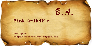 Bink Arikán névjegykártya